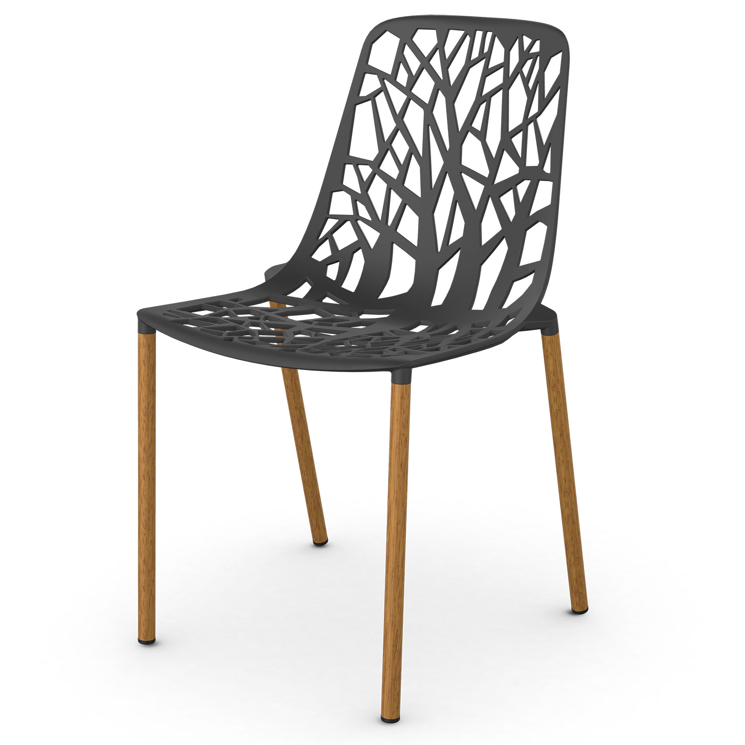 Fast Design Forest matstol med Iroko klädda ben Dark Blue