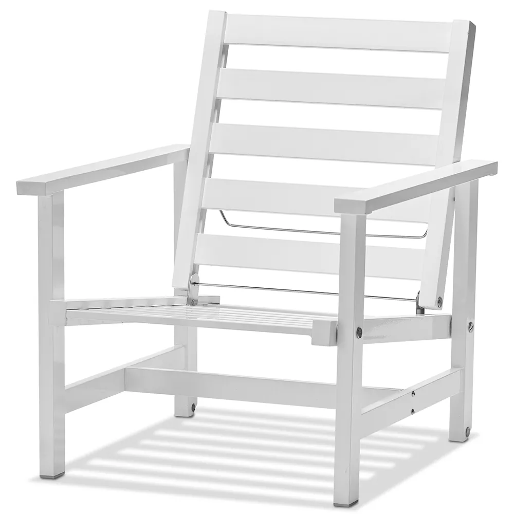 fri form, fåtölj vit aluminium