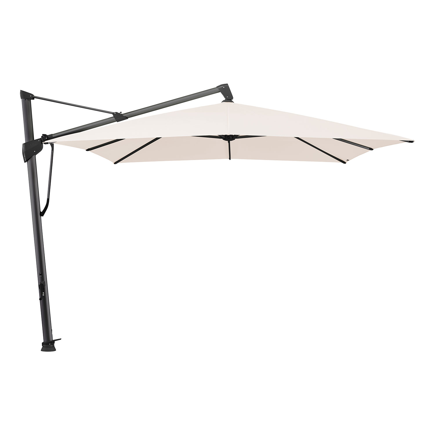 Glatz Sombrano S+ frihängande parasoll 400×300 cm kat.4 antracite alu / 453 vanilla