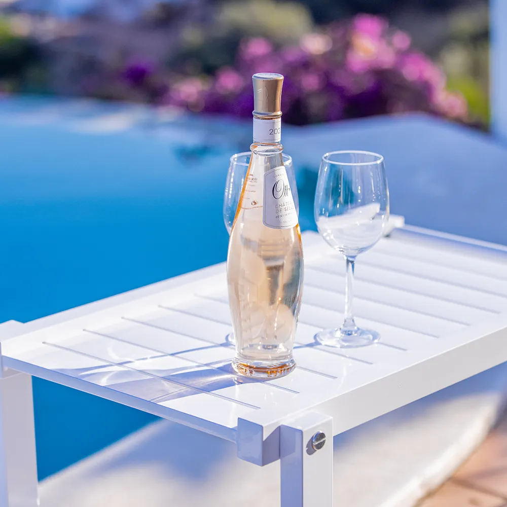 Rullbord Med Hjul Vit Alu 