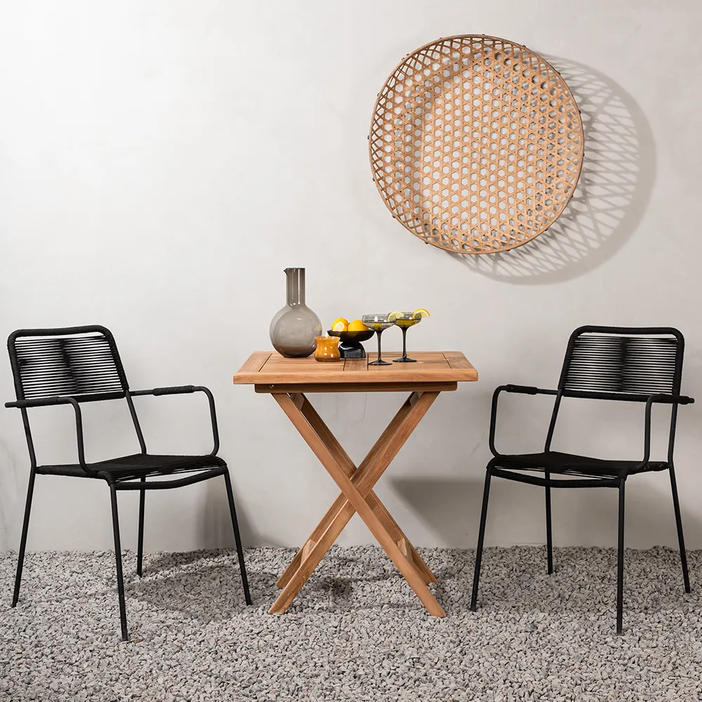 Lindos karmstol svart 2-pack