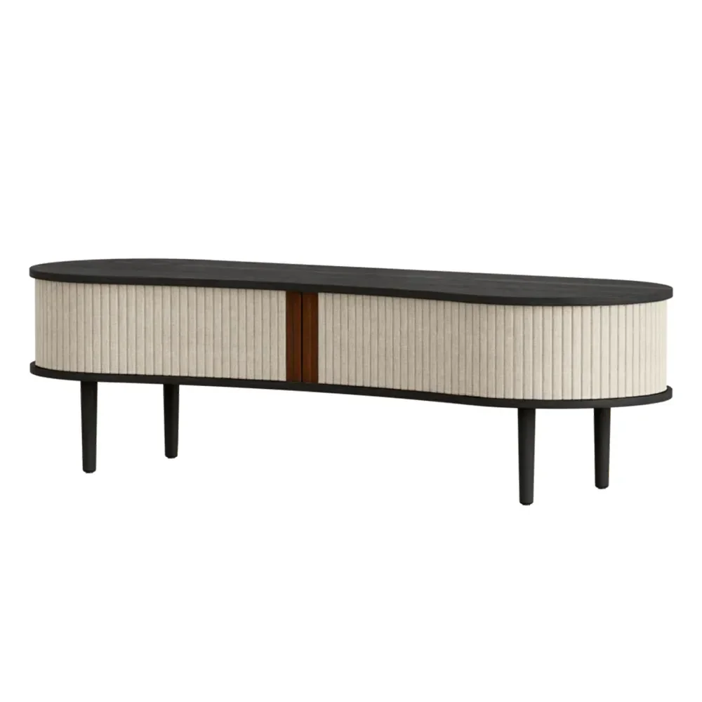 umage, audacious tv-bänk svart ek/white sands