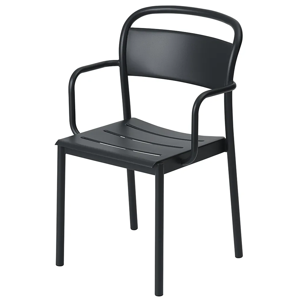 muuto, linear steel karmstol - anthracite black
