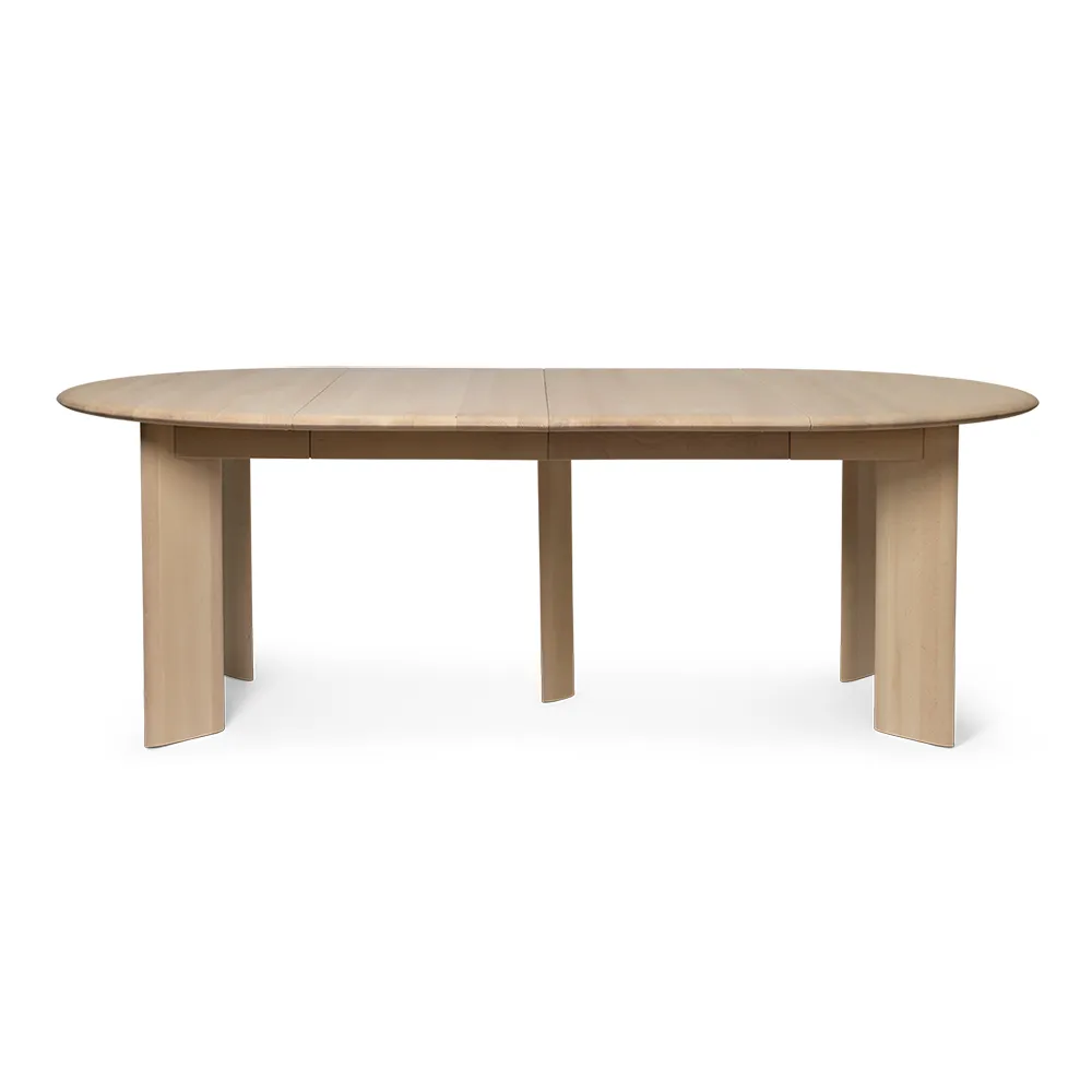 Produktfoto för Ferm Living - Bevel Table - Extendable x2 - Matbord - White Oiled Beech - Ø117 x H73 cm
