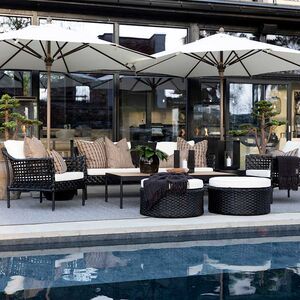 Fotpall Toledo Konstrotting Svart exkl. dyna