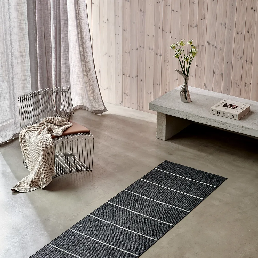 Lea matta Black/Misty Mint/Vanilla 70 x 225 cm