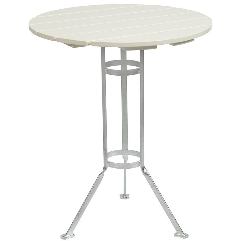 grythyttan stålmöbler, bryggeri trefotsbord ø 60 cm vit ek