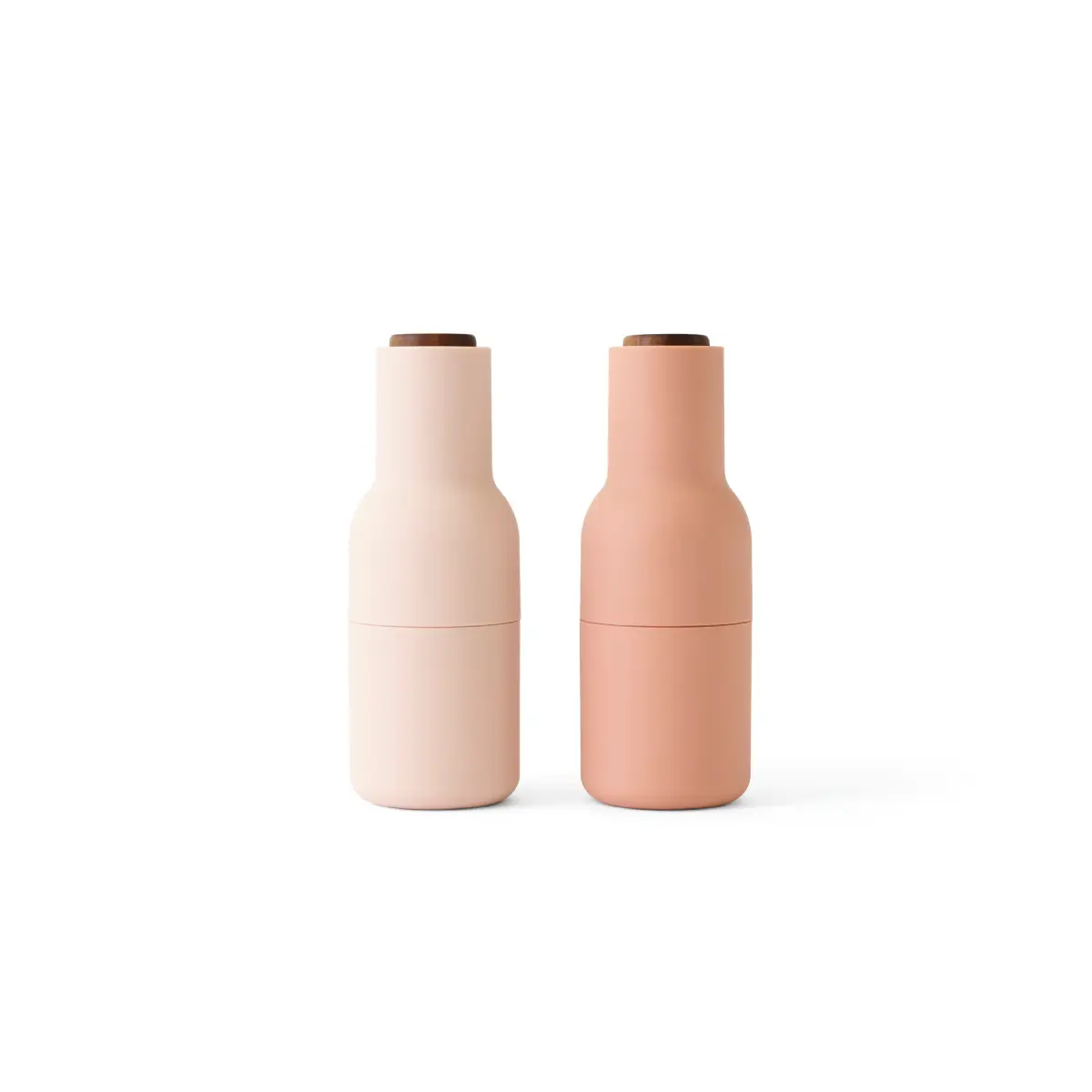 Produktfoto för Audo Copenhagen - Bottle Grinder 2-pack - Kvarn - Nudes / Walnut - H: 20,7 cm Ø: 7,5 cm