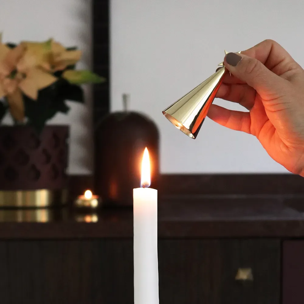 Soprano ljusstake Mässing och vitlackad aluminium