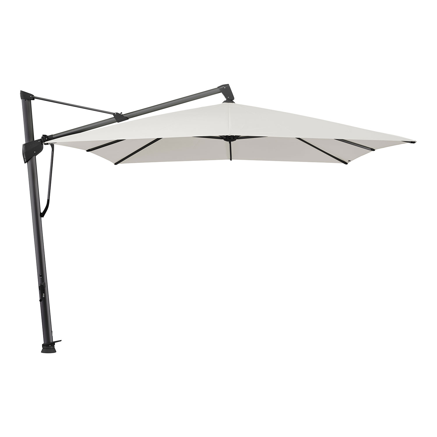 Glatz Sombrano S+ frihängande parasoll 400×300 cm kat.5 antracite alu / 500 plaster