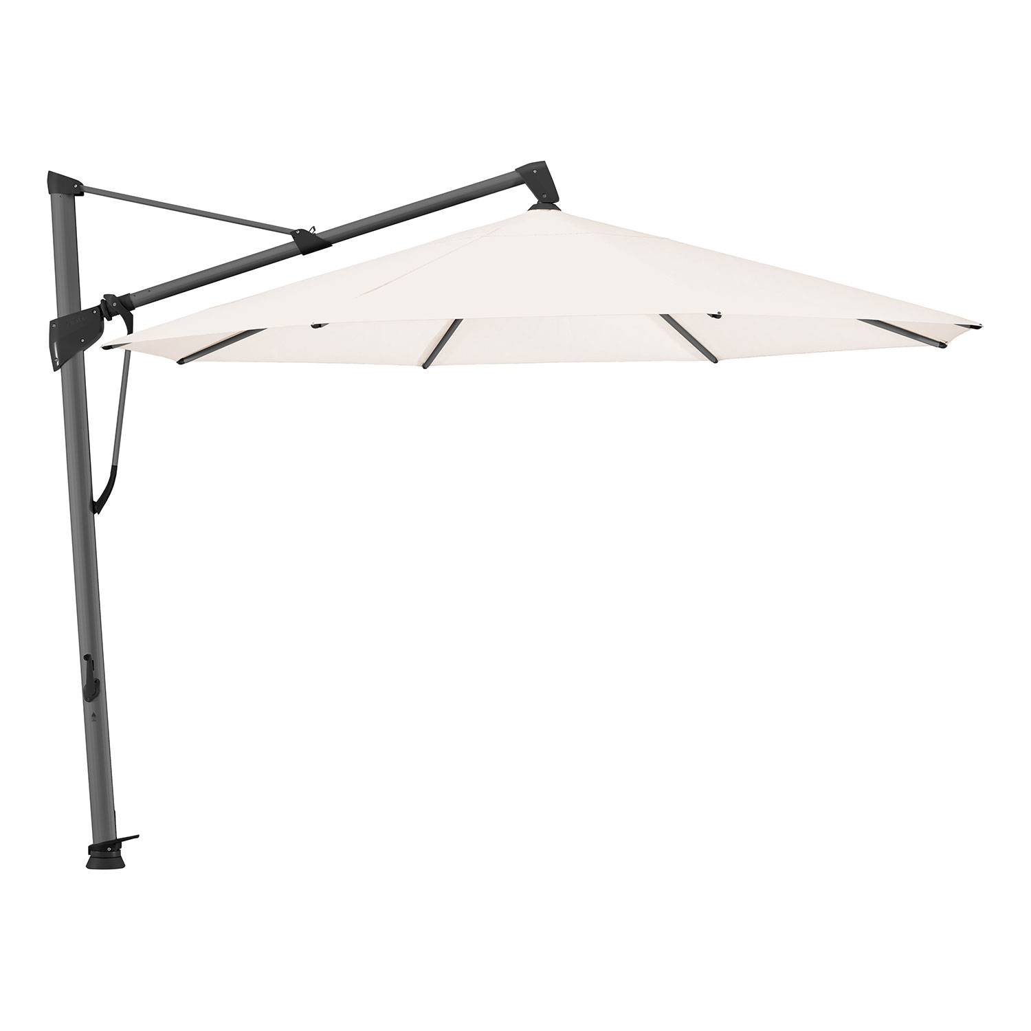 Glatz Sombrano S+ frihängande parasoll 350 cm kat.4 antracite alu / 453 vanilla