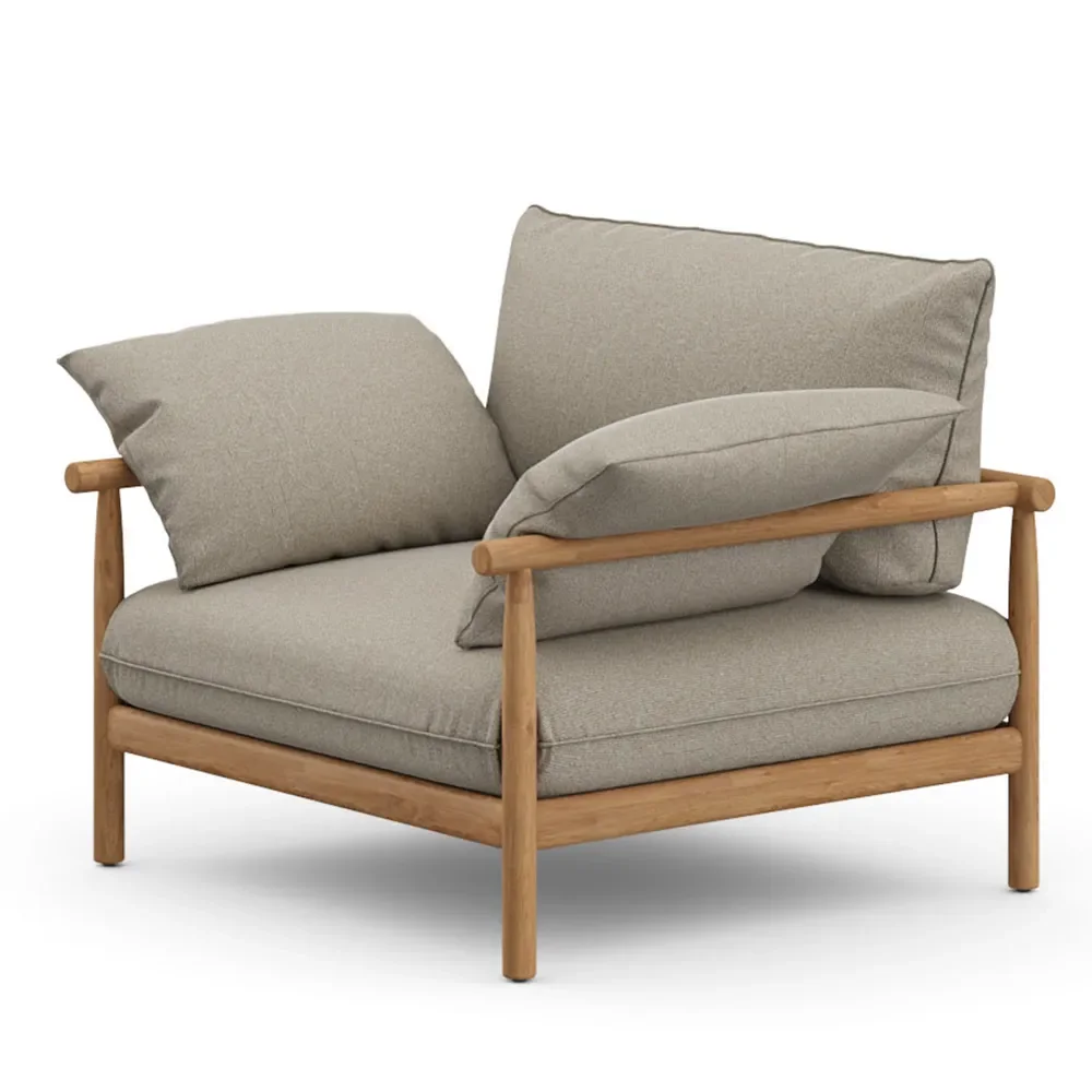 Dedon, TIBBO loungef&aring;t&ouml;lj XL BQ5 teak 0205 vulcano matte 0122