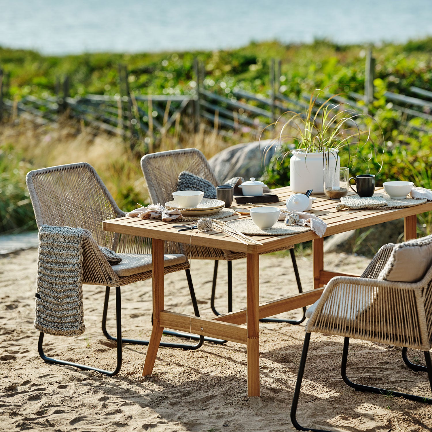 Kornell matbord 100x200 cm natur teak 