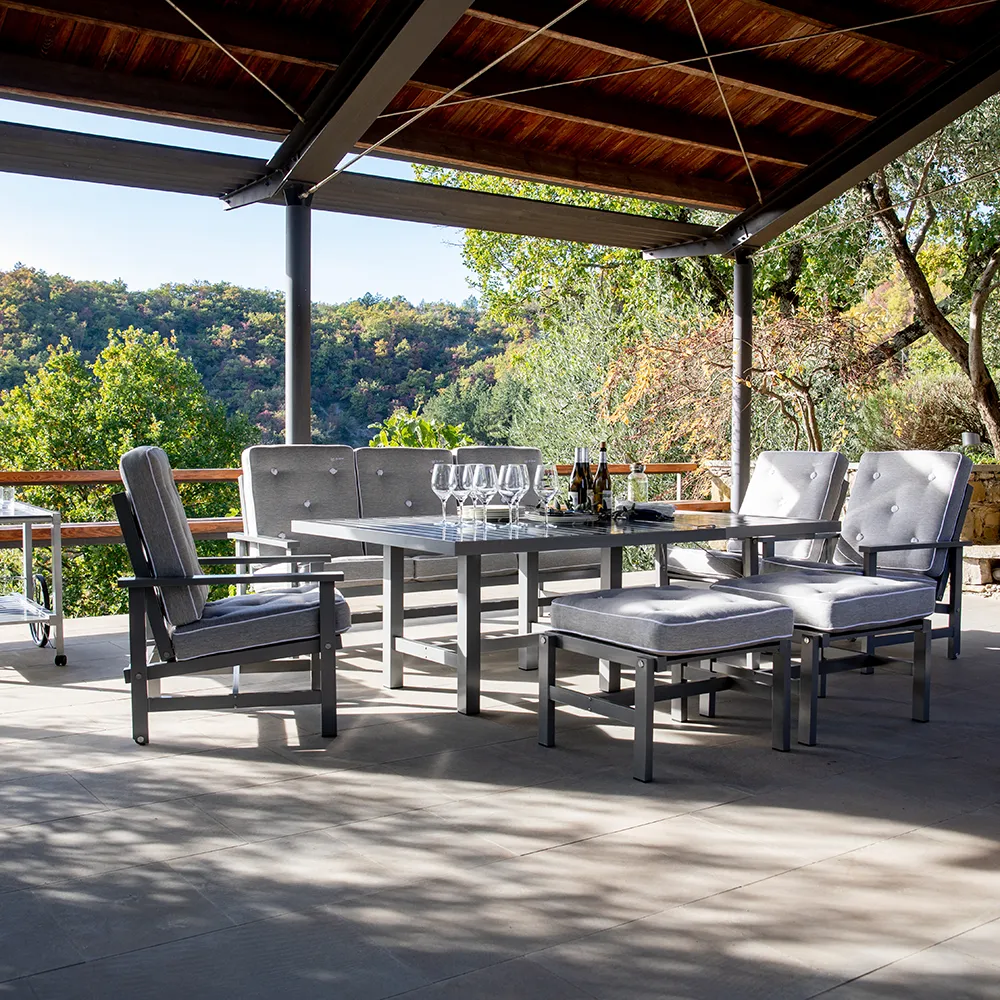 Bord 80X142Cm Grå Aluminium 