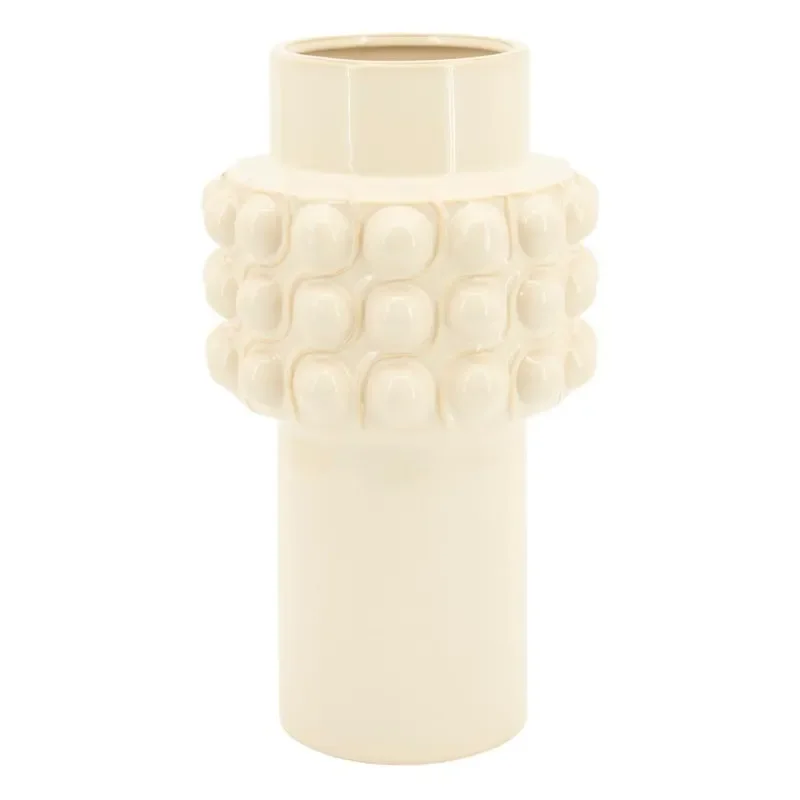 Saga large 23x23x41,5 cm Lergods off white