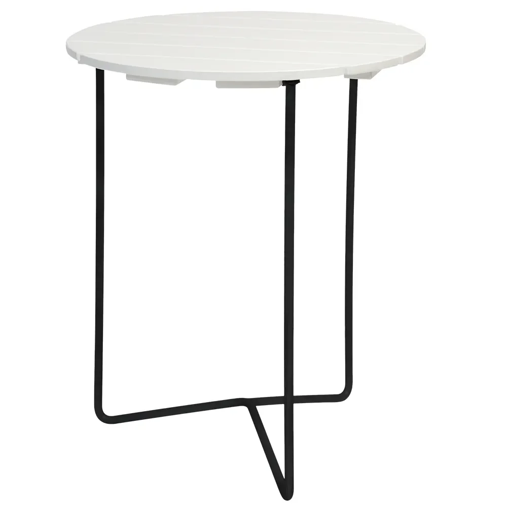 grythyttan stålmöbler, bord 6b 60 vitlackad ek / svart stativ