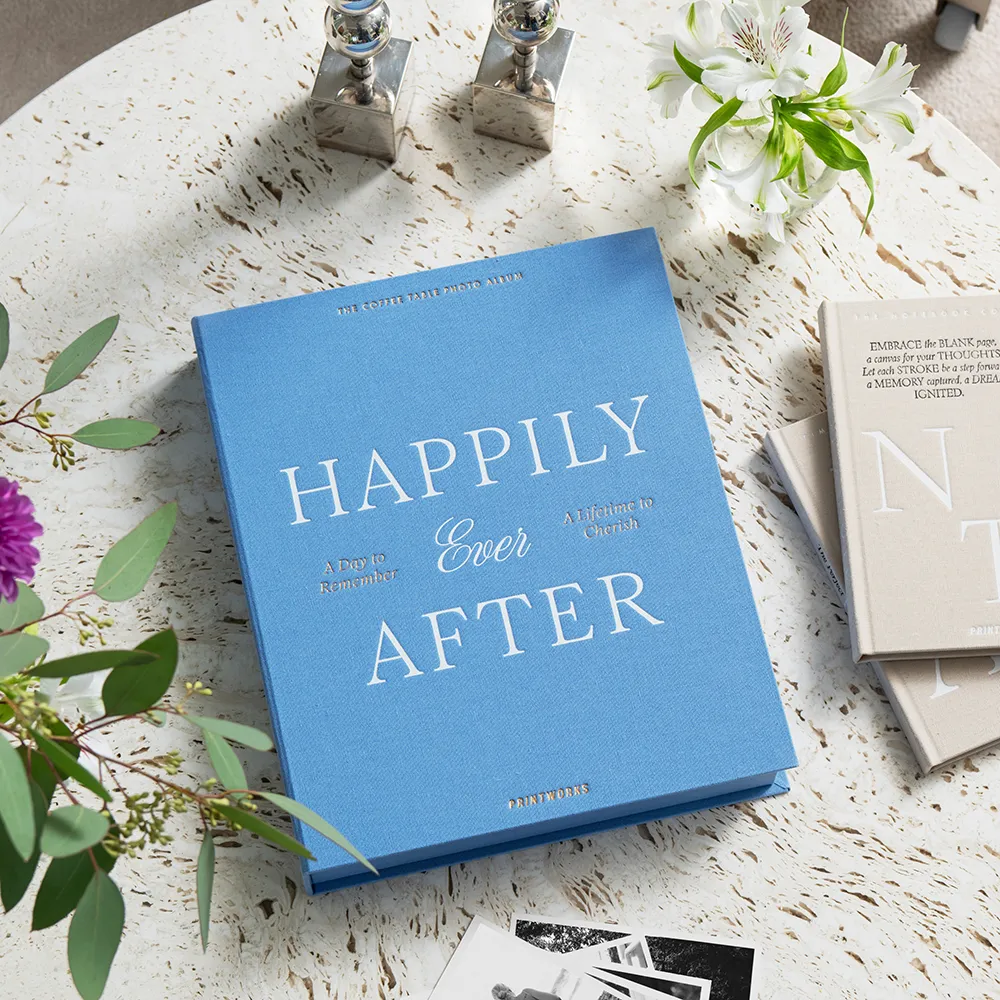 Bröllopsfotoalbum Happily Ever After Blue