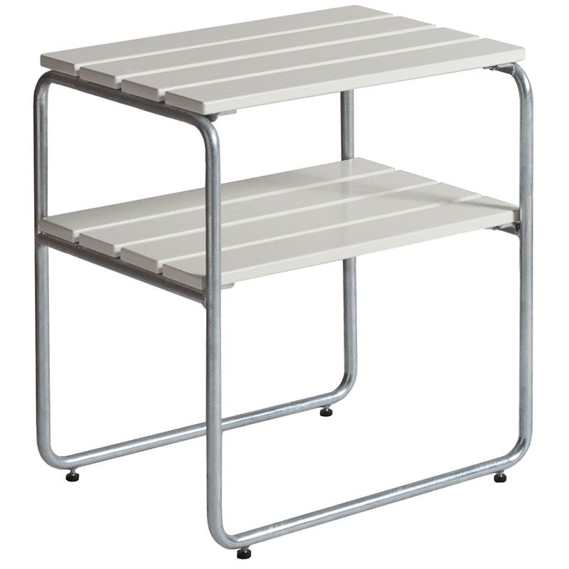 grythyttan stålmöbler, sidobord l45 vitlackad ek