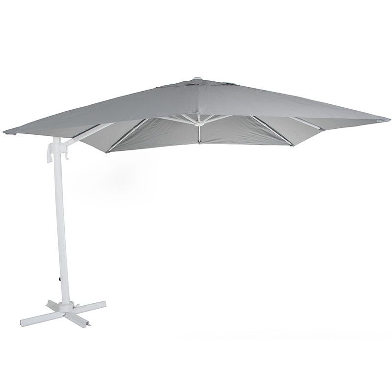 Brafab Linz frihängande parasoll 300×300 cm vit/grå