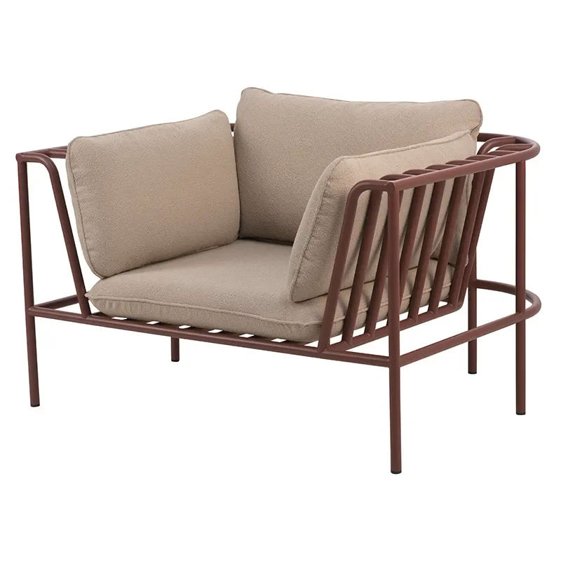 brafab, collier fåtölj  zin red / teddy beige