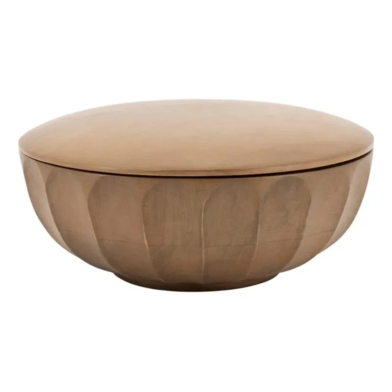 Storage bowl Yori large 19x19x9 cm Mangoträ Brun