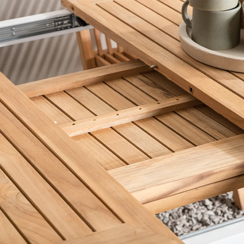 Panama Matbord 224-324x100 cm Vit/Teak