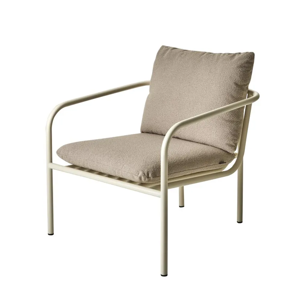 brafab, bendt fåtölj teddy beige/pearl white