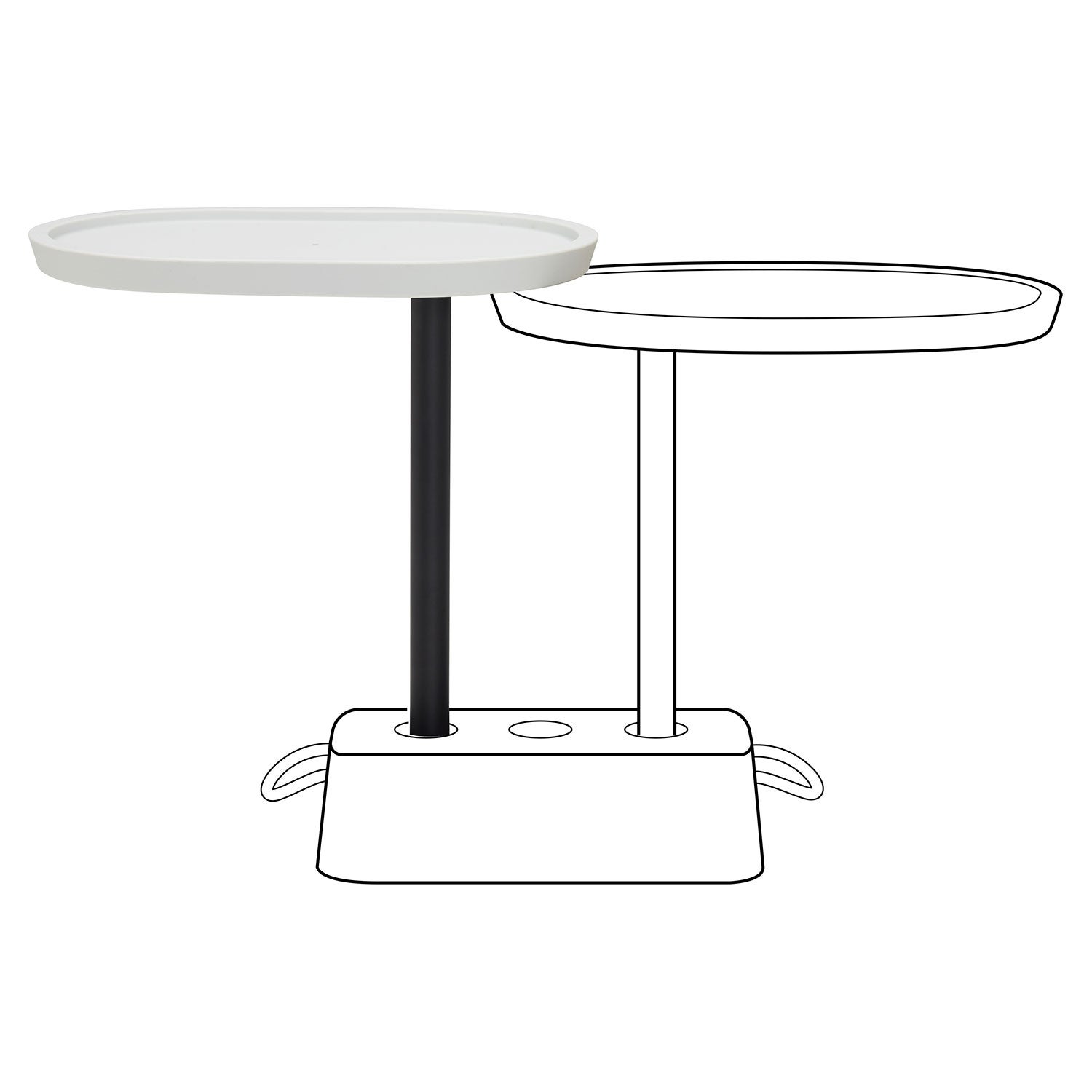 Bricks buddy extrabord till brick table light grey 