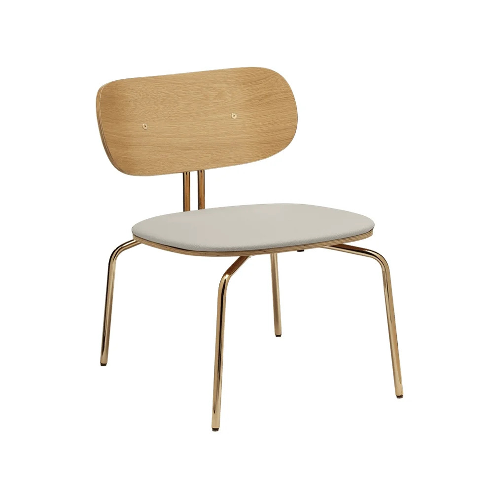Curious Loungefåtölj Ek/Mässing White Sands