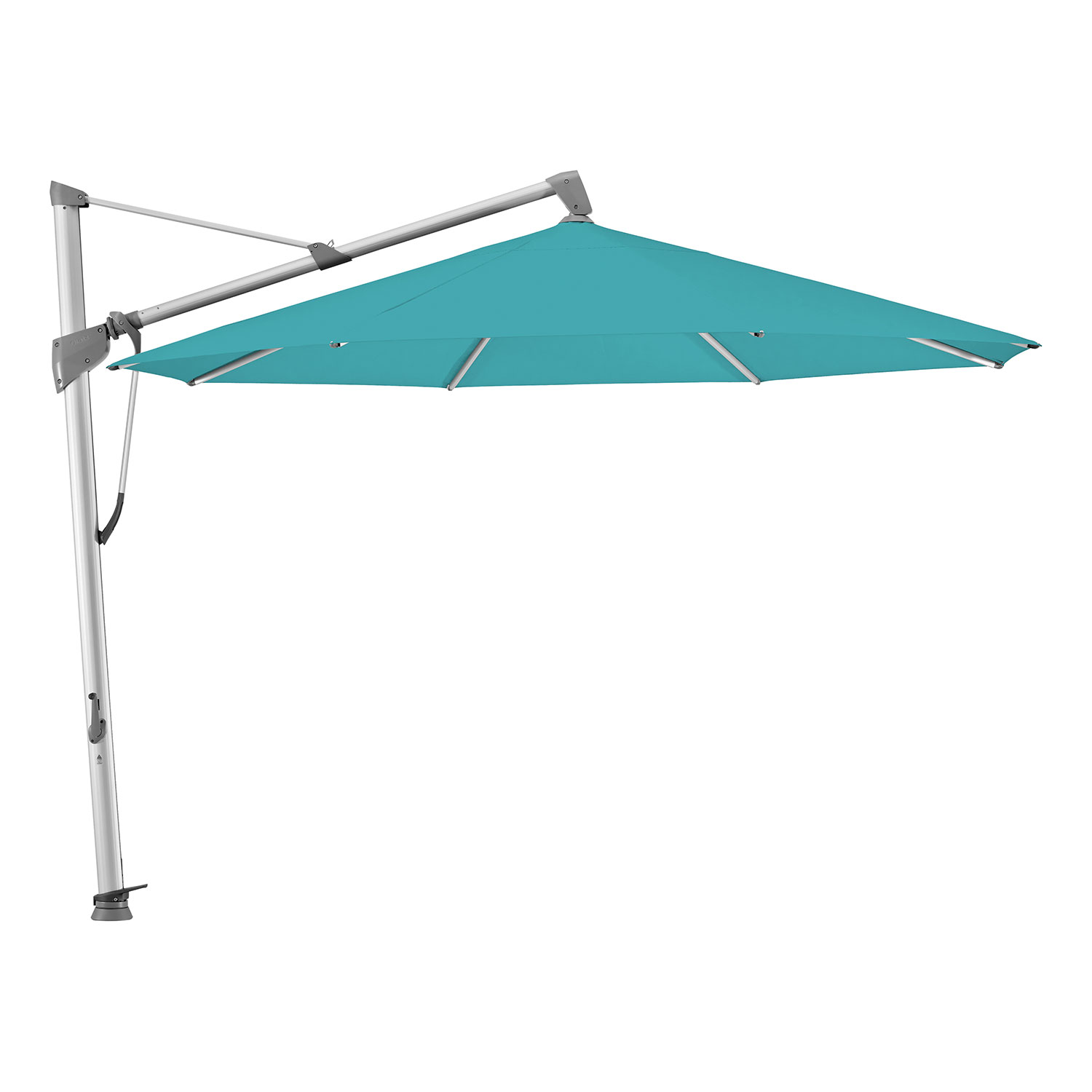 Sombrano S+ frihängande parasoll 400 cm kat.5 anodizerad alu / 655 lagoon Glatz