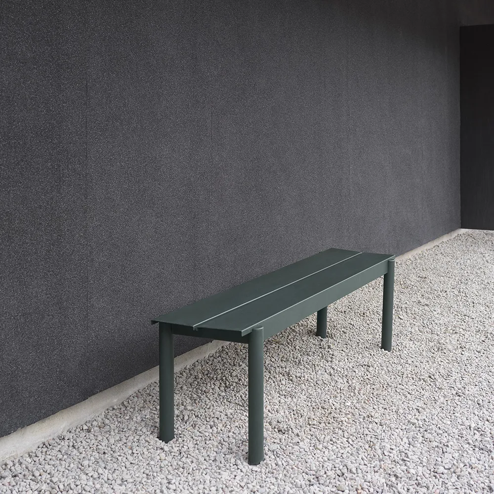 Linear Steel Bänk 110x34 cm Dark Green 