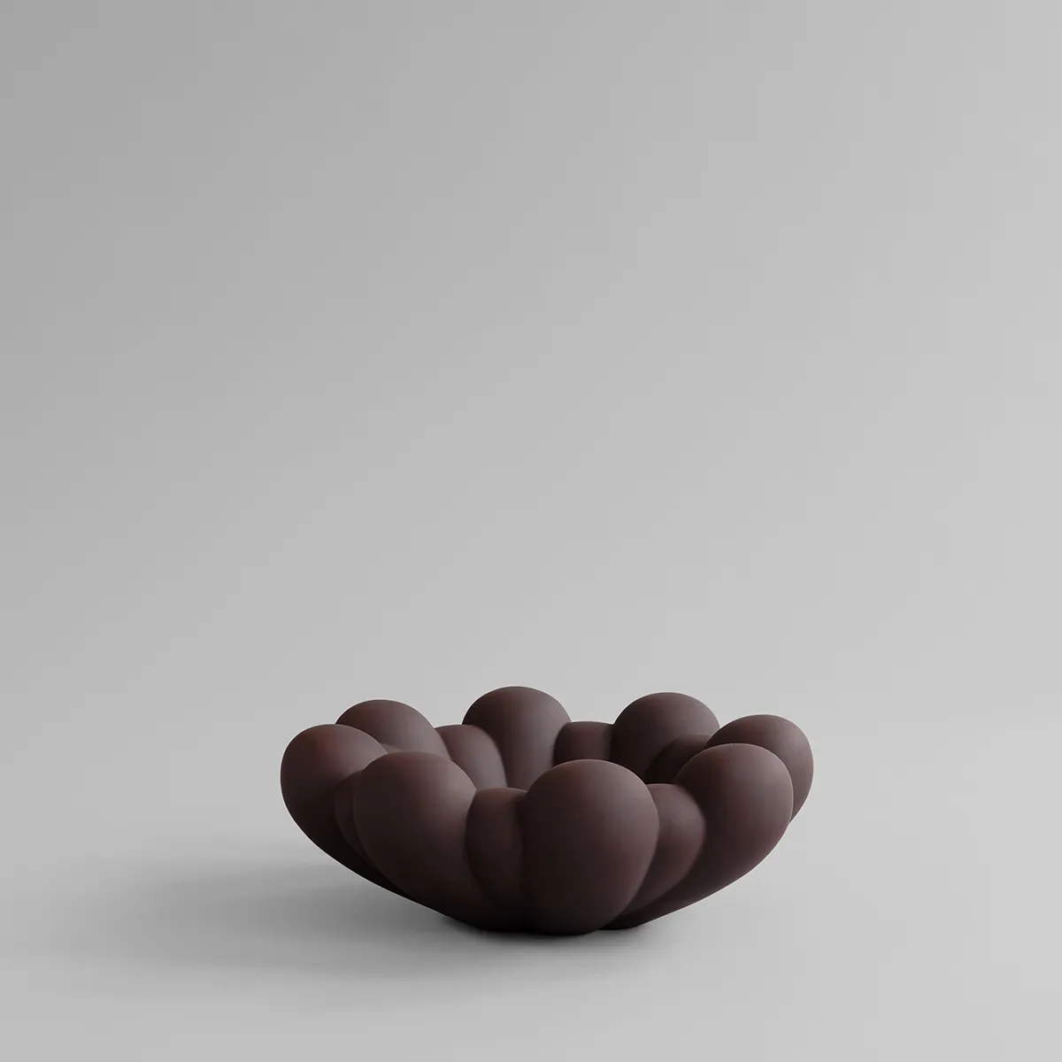Handgjord Dekorationsskål Bloom Chocolate Brown Ø 44 cm
