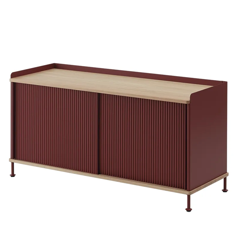 muuto, enfold sideboard 124 x 45 cm  - oiled oak deep red