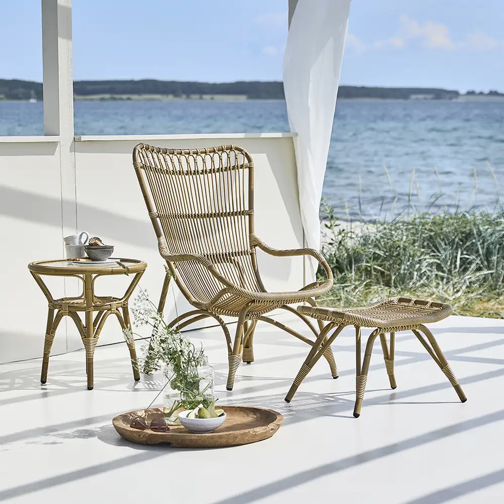 Tony sidobord m/glasskiva konstrotting antik 