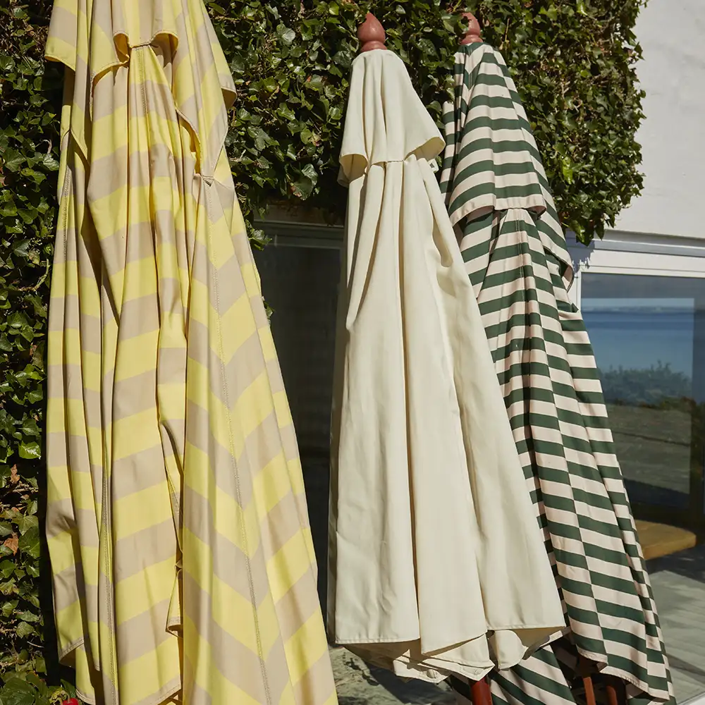 Messina Parasoll Ø300 Dark Green Stripe 