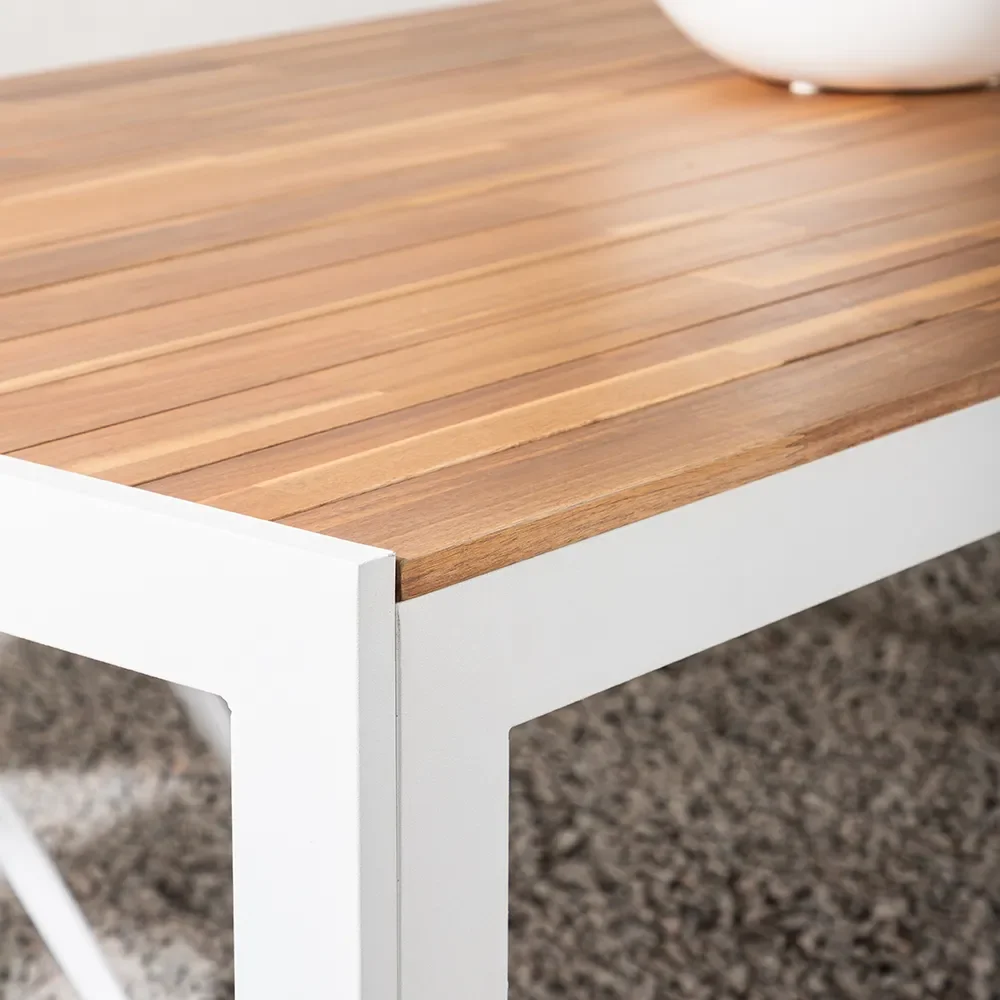 Bois matbord 90x205 cm Vit/Akacia