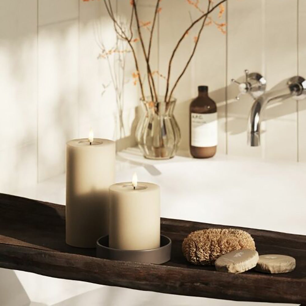 LED blockljus 7,5x15 cm sand