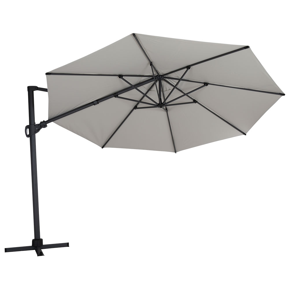 Brafab Varallo frihängande parasoll 375 cm antracit/khaki