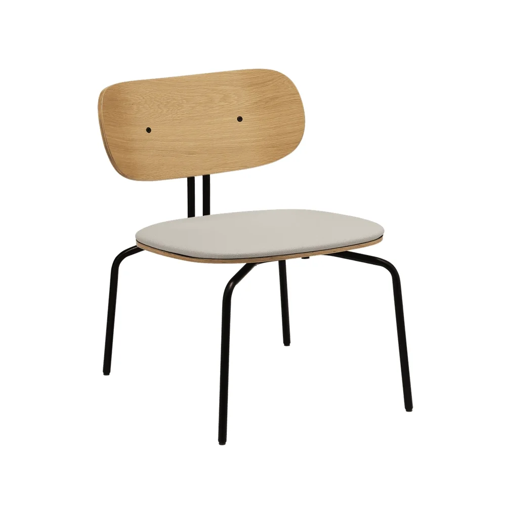 Curious Loungefåtölj Ek/Svart White Sands