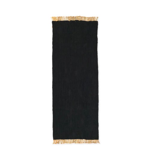 Block Handvävd Matta - Black/Natural