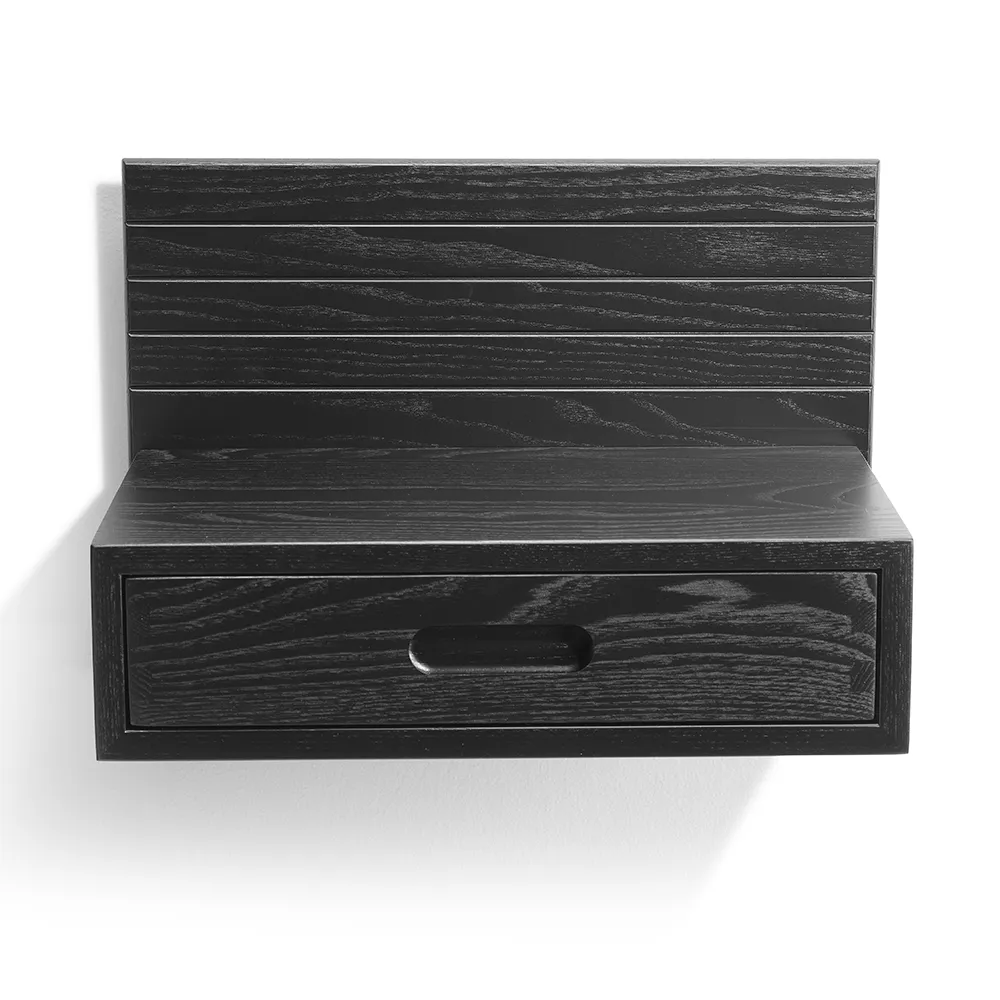 Oscarssons Möbel, Altea Sängbord med Låda Svartbetsad Ask