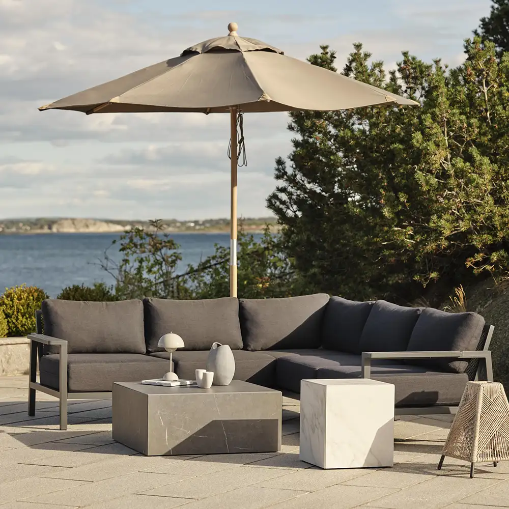 Zten soffbord 80x80 i grå marmor look 