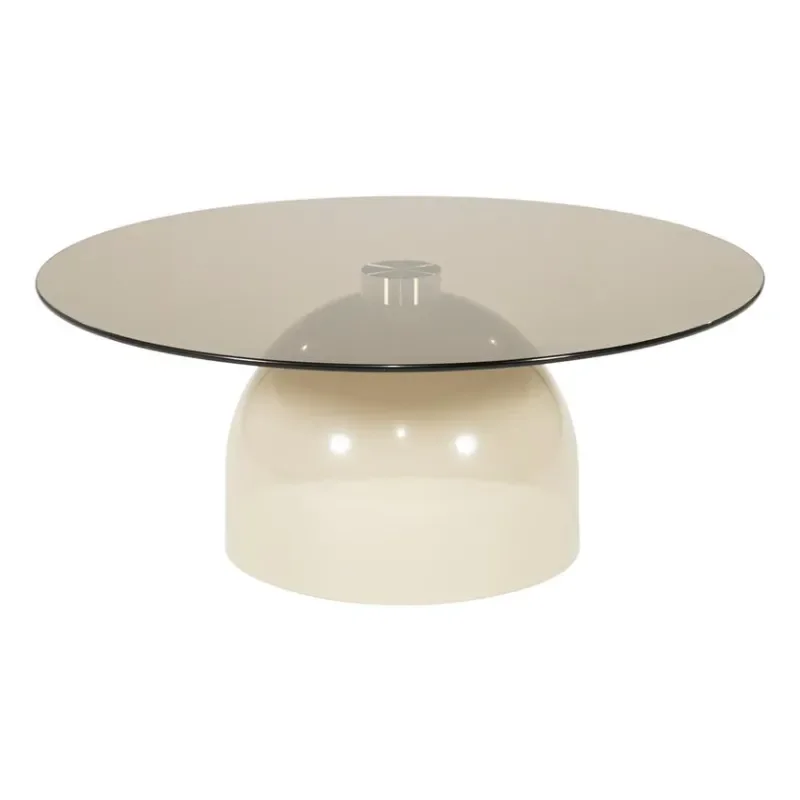 By-Boo, Irona large soffbord 80x80x33 cm glas beige