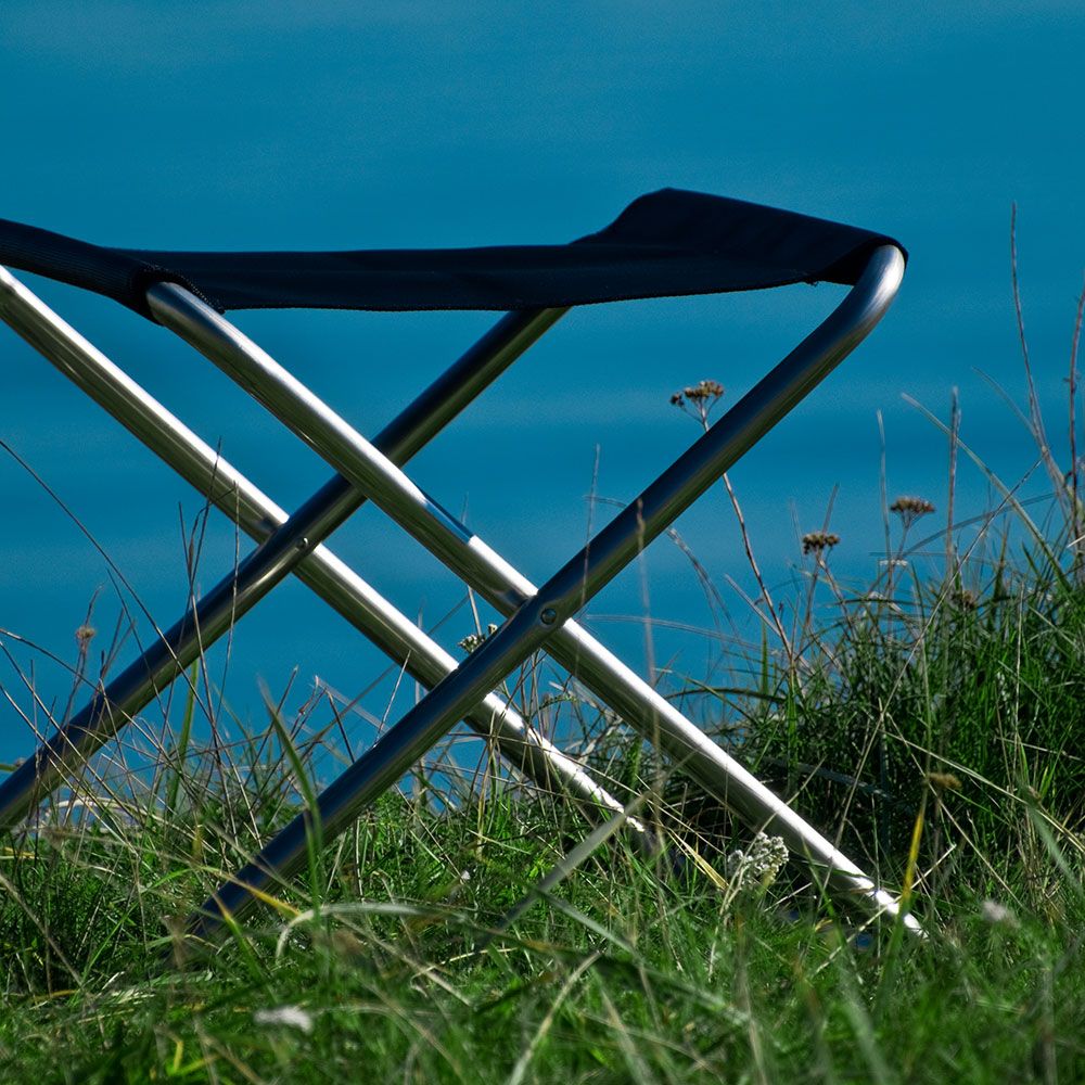 Chico fotpall svart aluminium/textilene 