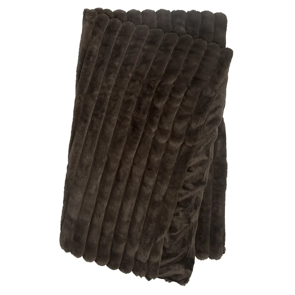 Skinnwille, Wave pläd 120x180 cm Darkbrown