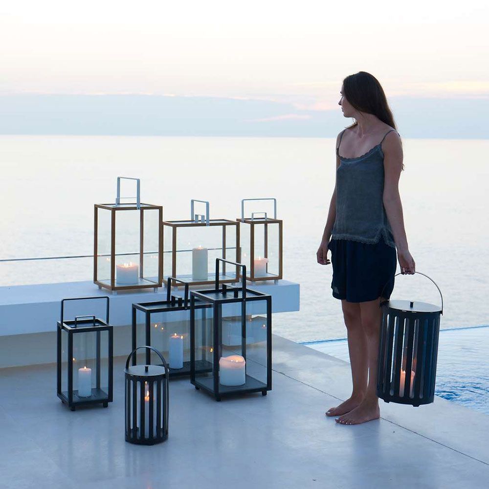 Lighthouse ljuslykta stor Lava Grey