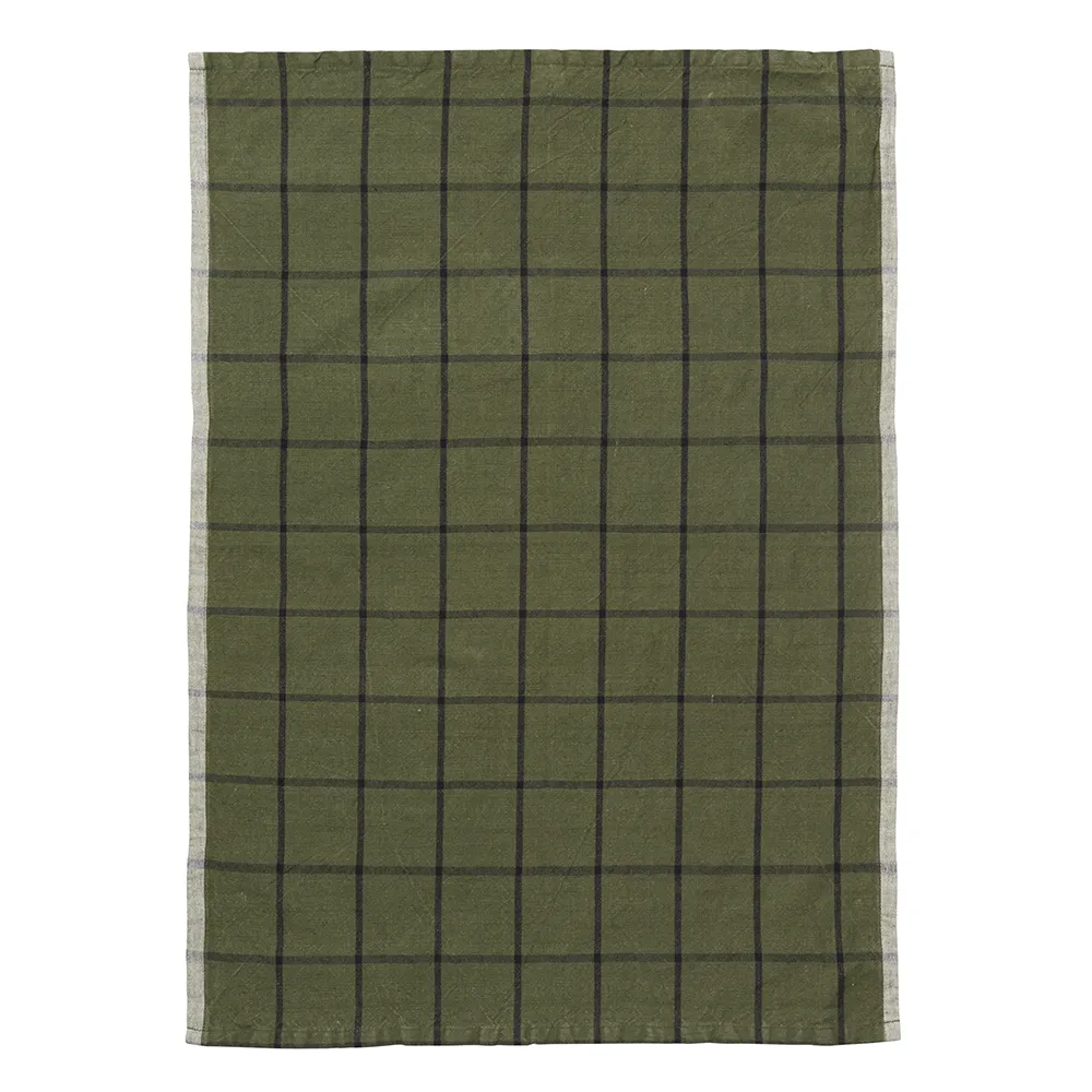 Produktfoto för Ferm Living - Hale Tea Towel - Kökshandduk - Green/Black - W50 x H70 cm