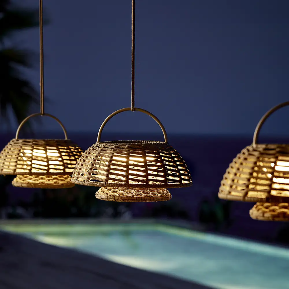 Illusion lampa t/upphängning Taupe, Soft Rope