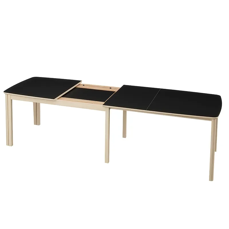 SM107 Matbord 101x160-316-368 cm Vitoljad ek - Svart nanolaminat