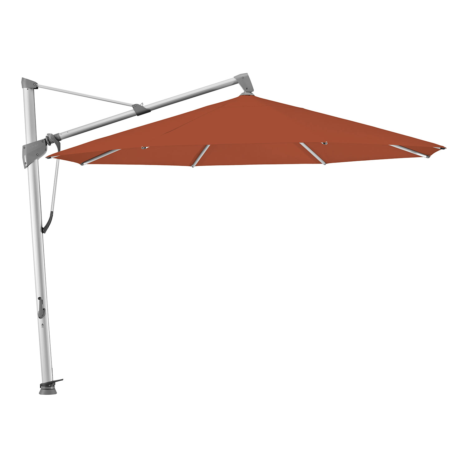 Glatz Sombrano S+ frihängande parasoll 400 cm kat.5 anodizerad alu / 513 fire red